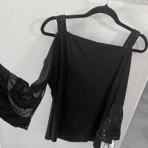 Black Sequence Top XL MSK
